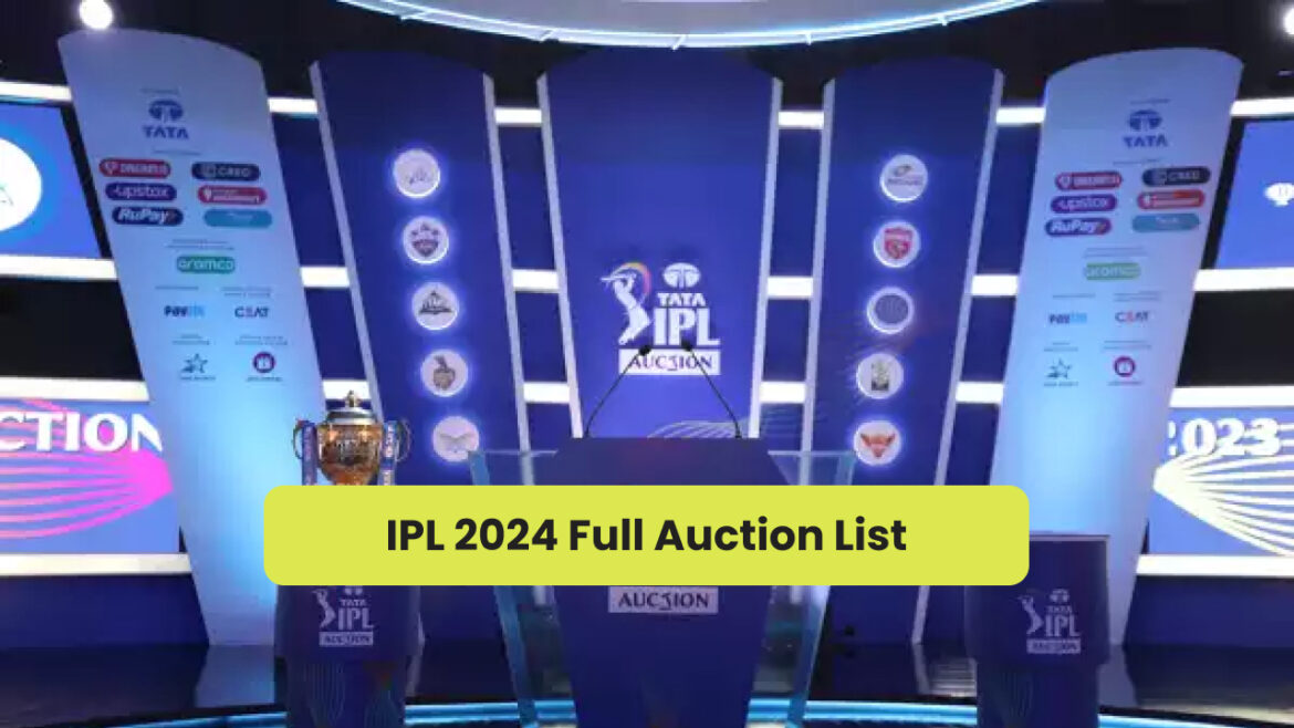 IPL Auction 2024 Players list with Price! Record Deals & Biggest Surprises!